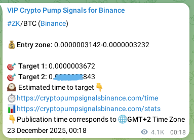 Binance trading signal proof for ZK pump, 27 December 2025, 17:06