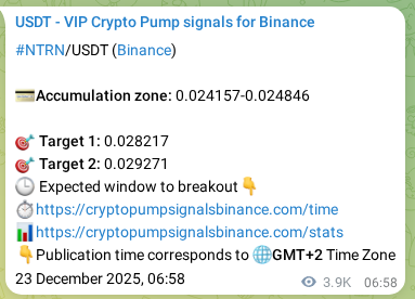 NTRN pump signal confirmation from Binance, timestamp: 27 December 2025, 20:28