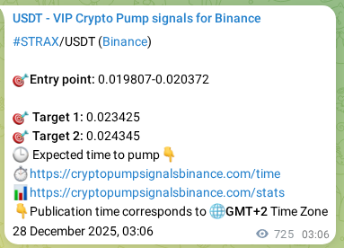 Real-time proof of STRAX pump signal on Binance, 28 December 2025, 23:13