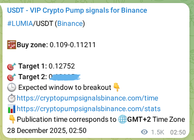 LUMIA pump signal confirmation from Binance, timestamp: 29 December 2025, 21:06