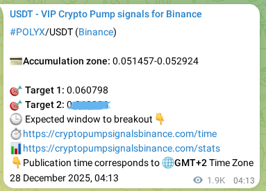 Proof of POLYX pump signal on Binance at 30 December 2025, 07:42
