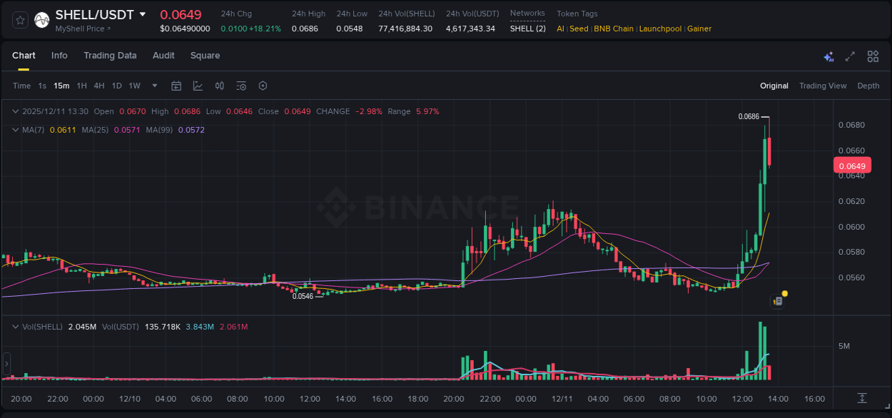 Check out the Binance pump report for SHELL on 11 December 2025, 13:30 Binance pump report for SHELL on 11 December 2025, 13:30