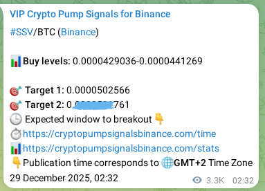 View the proof of SSV pump signal on Binance at 01 January 2026, 21:27 Proof of SSV pump signal on Binance at 01 January 2026, 21:27
