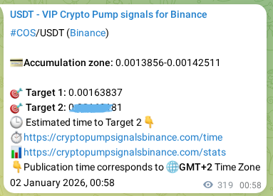 Explore the COS pump signal verification from Binance, timestamp: 02 January 2026, 09:48 COS pump signal verification from Binance, timestamp: 02 January 2026, 09:48