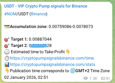 Real-time proof of NOM pump signal on Binance, 03 January 2026, 13:39 Real-time proof of NOM pump signal on Binance, 03 January 2026, 13:39