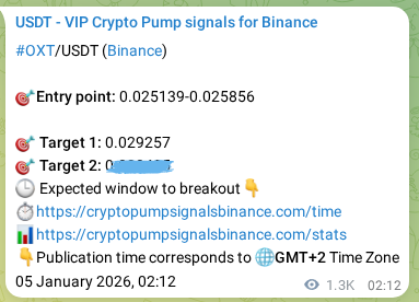 Check the OXT pump verification image from Binance, 06 January 2026, 15:32 OXT pump verification image from Binance, 06 January 2026, 15:32