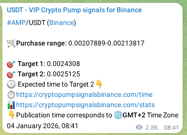 Binance exchange signal proof for AMP, 07 January 2026, 15:39