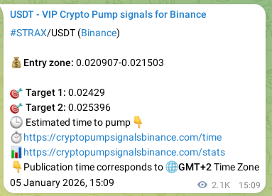 Check out the Binance pump signal proof for STRAX on 08 January 2026, 02:06 Binance pump signal proof for STRAX on 08 January 2026, 02:06