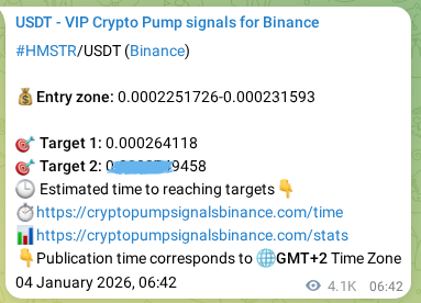 Binance exchange signal proof for HMSTR, 10 January 2026, 23:12