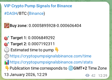 Crypto market signal proof: DASH pump on Binance, 13 January 2026, 13:38 Crypto market signal proof: DASH pump on Binance, 13 January 2026, 13:38