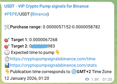 Binance trading signal proof for PEPE pump, 14 January 2026, 02:03 Binance trading signal proof for PEPE pump, 14 January 2026, 02:03