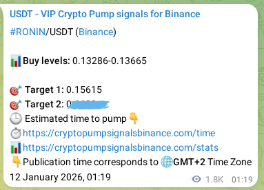 Trading signal proof: RONIN pump from Binance, 14 January 2026, 02:16 Trading signal proof: RONIN pump from Binance, 14 January 2026, 02:16