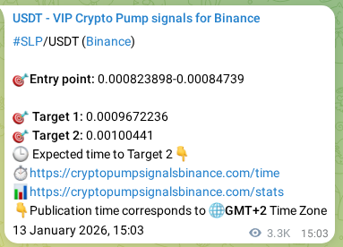 Trading signal proof: SLP pump from Binance, 17 January 2026, 10:04 Trading signal proof: SLP pump from Binance, 17 January 2026, 10:04