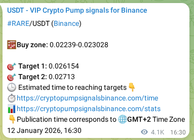 Check the pump signal proof for RARE on Binance at 17 January 2026, 22:29 Pump signal proof for RARE on Binance at 17 January 2026, 22:29