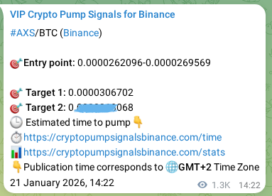View the proof of AXS pump signal on Binance at 23 January 2026, 02:12 Proof of AXS pump signal on Binance at 23 January 2026, 02:12