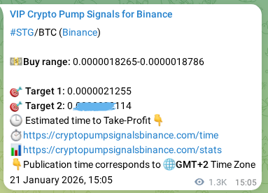Authenticated proof of STG's pump signal on Binance at 23 January 2026, 03:02 Authenticated proof of STG's pump signal on Binance at 23 January 2026, 03:02