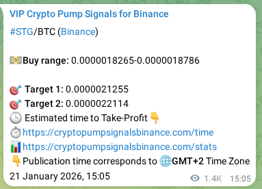 Binance trading signal proof for STG pump, 23 January 2026, 06:28 Binance trading signal proof for STG pump, 23 January 2026, 06:28