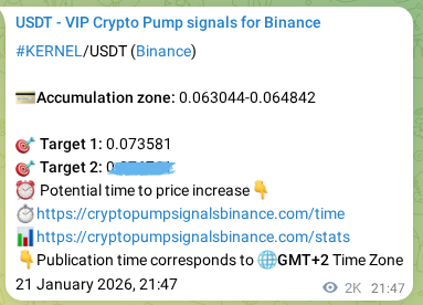 Trading signal proof: KERNEL pump from Binance, 24 January 2026, 05:46 Trading signal proof: KERNEL pump from Binance, 24 January 2026, 05:46
