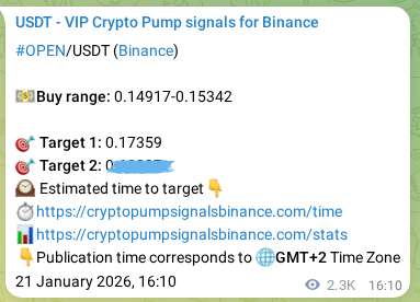 Binance exchange signal proof for OPEN, 24 January 2026, 08:18 Binance exchange signal proof for OPEN, 24 January 2026, 08:18