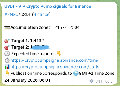 Watch the live proof of ENSO pump signal on Binance, 24 January 2026, 15:10 Live proof of ENSO pump signal on Binance, 24 January 2026, 15:10