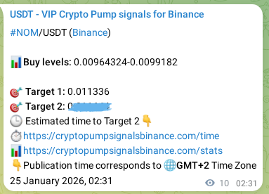 Explore the NOM pump signal verification from Binance, timestamp: 25 January 2026, 02:47 NOM pump signal verification from Binance, timestamp: 25 January 2026, 02:47