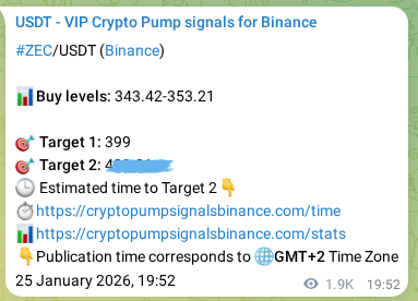 Crypto market signal proof: ZEC pump on Binance, 27 January 2026, 23:06
