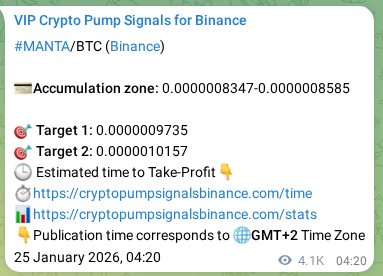 Crypto pump signal proof: Verify MANTA on Binance, 30 January 2026, 20:02 Crypto pump signal proof: MANTA on Binance, 30 January 2026, 20:02
