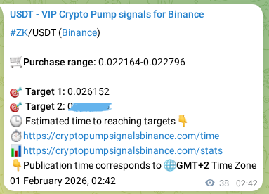 Crypto pump signal proof: Verify ZK on Binance, 01 February 2026, 03:44 Crypto pump signal proof: ZK on Binance, 01 February 2026, 03:44