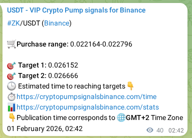 Binance trading signal proof for ZK pump, 01 February 2026, 03:49 Binance trading signal proof for ZK pump, 01 February 2026, 03:49