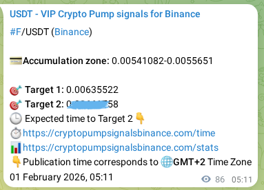 Check the Binance signal verification for F pump, 01 February 2026, 07:03 Binance signal verification for F pump, 01 February 2026, 07:03