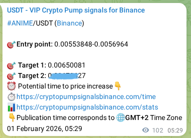 Access the Binance pump signal verification for ANIME at 01 February 2026, 07:33 Binance pump signal verification for ANIME at 01 February 2026, 07:33