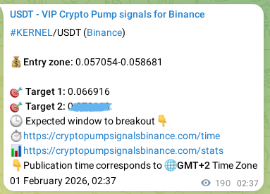 Watch the live proof of KERNEL pump signal on Binance, 01 February 2026, 07:53 Live proof of KERNEL pump signal on Binance, 01 February 2026, 07:53
