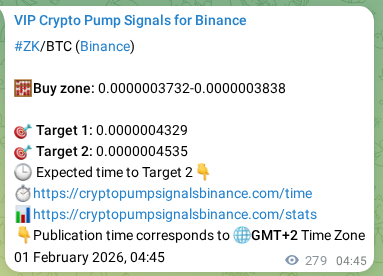 Real-time proof of ZK pump signal on Binance, 01 February 2026, 12:30 Real-time proof of ZK pump signal on Binance, 01 February 2026, 12:30