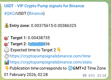 View the proof of QKC pump signal on Binance at 02 February 2026, 02:03 Proof of QKC pump signal on Binance at 02 February 2026, 02:03
