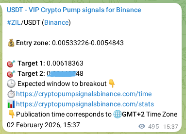 Crypto pump signal proof: Verify ZIL on Binance, 03 February 2026, 04:48 Crypto pump signal proof: ZIL on Binance, 03 February 2026, 04:48