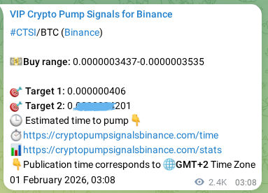 Crypto pump signal proof: Verify CTSI on Binance, 03 February 2026, 22:17 Crypto pump signal proof: CTSI on Binance, 03 February 2026, 22:17