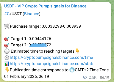 Proof of G pump signal on Binance at 04 February 2026, 02:05