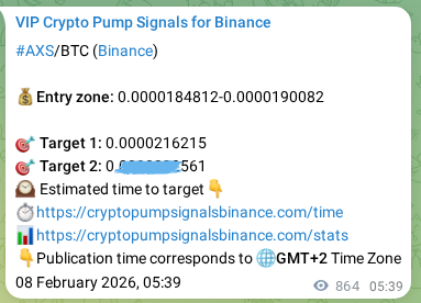 Proof of AXS pump signal on Binance at 09 February 2026, 05:38
