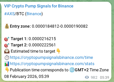 AXS pump signal verification from Binance, timestamp: 09 February 2026, 08:56