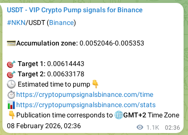 Binance exchange signal proof for NKN, 09 February 2026, 10:20