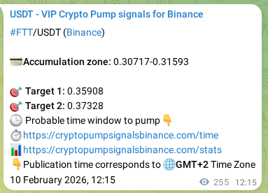 Trading signal confirmation: FTT pump on Binance at 10 February 2026, 19:20