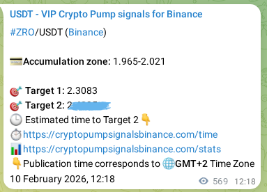 ZRO pump signal verification from Binance, timestamp: 11 February 2026, 04:07