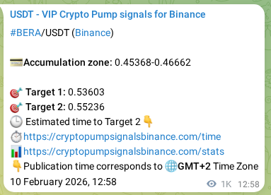 Verification image for BERA pump signal on Binance at 11 February 2026, 17:19