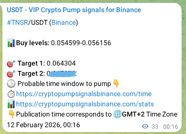Authenticated proof of TNSR's pump signal on Binance at 12 February 2026, 00:17