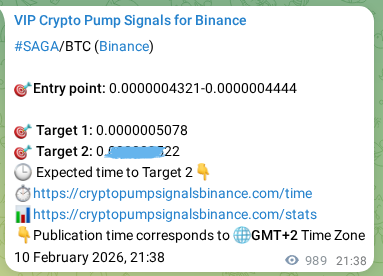 SAGA pump signal verification from Binance, timestamp: 12 February 2026, 01:05