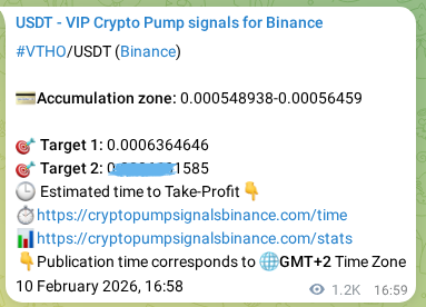 Verification image for VTHO pump signal on Binance at 12 February 2026, 02:01