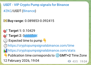 Binance pump signal proof for ZKC on 13 February 2026, 07:09