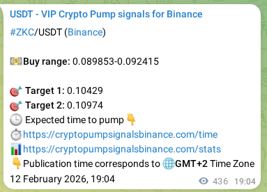 Authenticated proof of ZKC's pump signal on Binance at 13 February 2026, 07:10