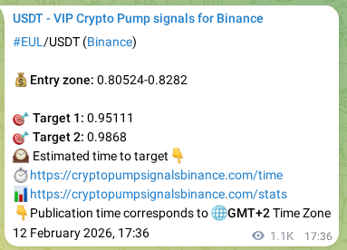 Signal proof for EUL pump on Binance at 13 February 2026, 23:03