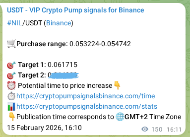 Binance signal verification for NIL pump, 15 February 2026, 20:20